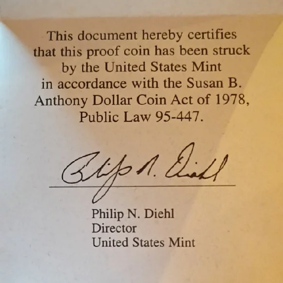 1999 Susan B. Anthony Proof Dollar w/Certificate Of Authenticity from U.S Mint - Picture 6 of 12